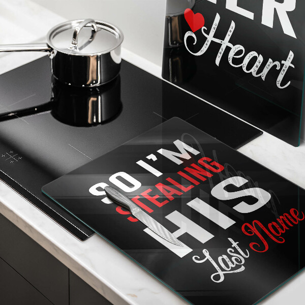 Sklenená doska na krájanie Nápis veta vzor