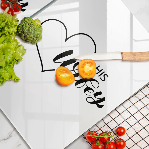 Sklenená doska na krájanie Nápis veta vzor