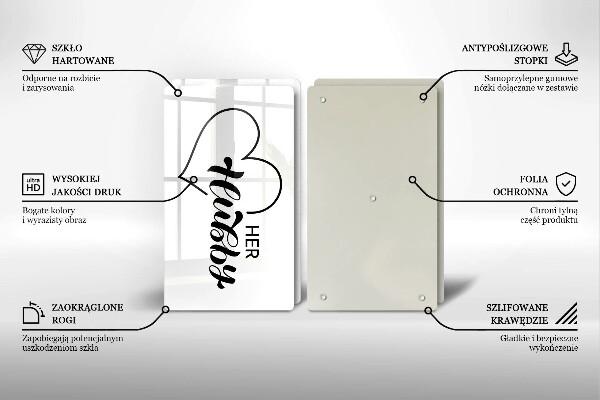 Sklenená doska na krájanie Nápis veta vzor