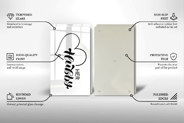 Sklenená doska na krájanie Nápis veta vzor