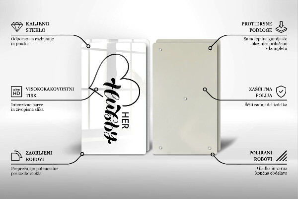 Sklenená doska na krájanie Nápis veta vzor