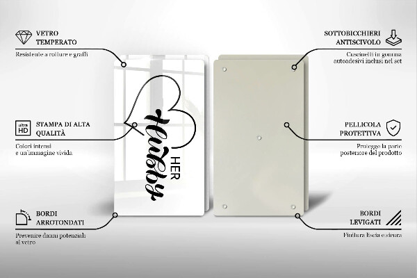 Sklenená doska na krájanie Nápis veta vzor