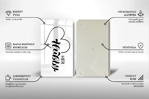 Sklenená doska na krájanie Nápis veta vzor