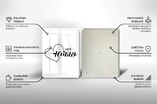 Sklenená doska na krájanie Nápis veta vzor