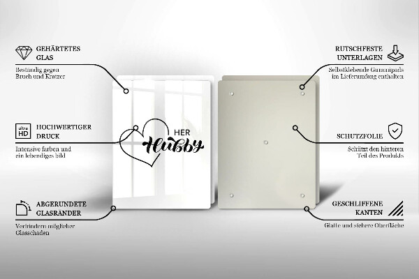 Sklenená doska na krájanie Nápis veta vzor