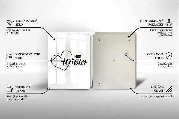 Sklenená doska na krájanie Nápis veta vzor