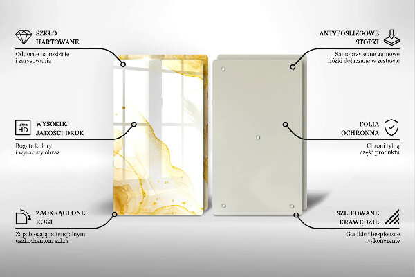 Kuchynská doska veľká zo skla Zlatá abstrakcia