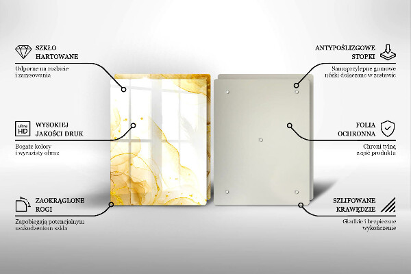 Kuchynská doska veľká zo skla Zlatá abstrakcia
