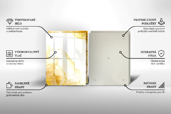 Kuchynská doska veľká zo skla Zlatá abstrakcia