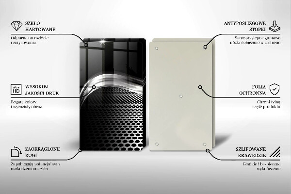 Sklenená doska na krájanie Kovová konštrukcia