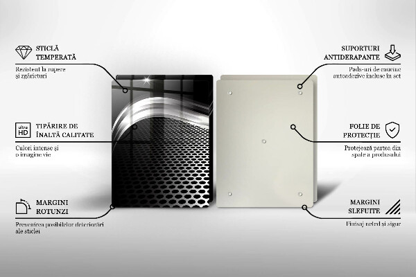 Sklenená doska na krájanie Kovová konštrukcia
