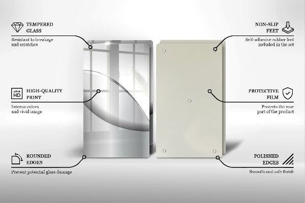 Kuchynská doska veľká zo skla Dizajn abstraktných línií