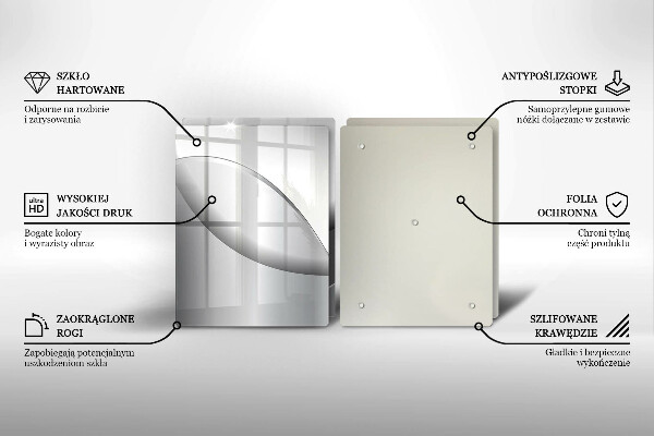 Kuchynská doska veľká zo skla Dizajn abstraktných línií