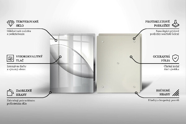 Kuchynská doska veľká zo skla Dizajn abstraktných línií