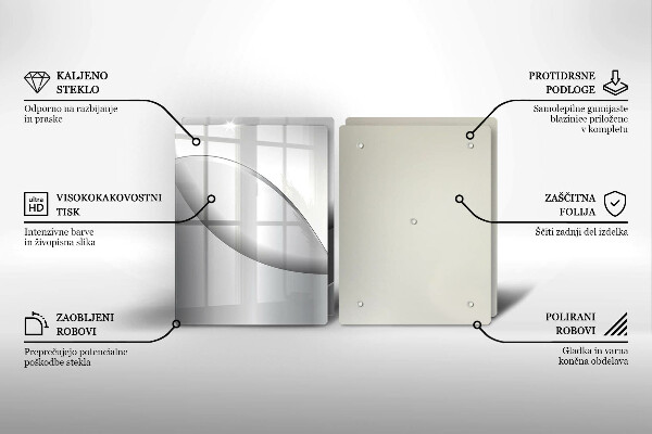 Kuchynská doska veľká zo skla Dizajn abstraktných línií