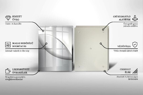 Kuchynská doska veľká zo skla Dizajn abstraktných línií