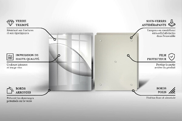 Kuchynská doska veľká zo skla Dizajn abstraktných línií