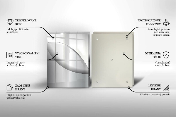 Kuchynská doska veľká zo skla Dizajn abstraktných línií