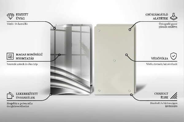 Sklenená doska na krájanie Kovová konštrukcia