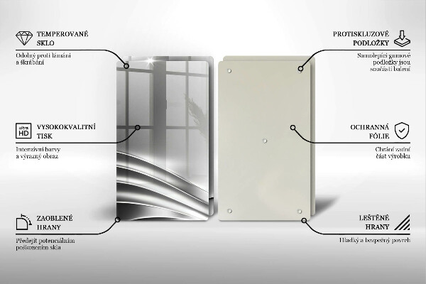 Sklenená doska na krájanie Kovová konštrukcia