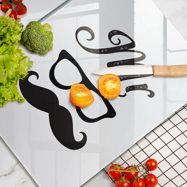 Sklenená doska na krájanie Mrs Mr