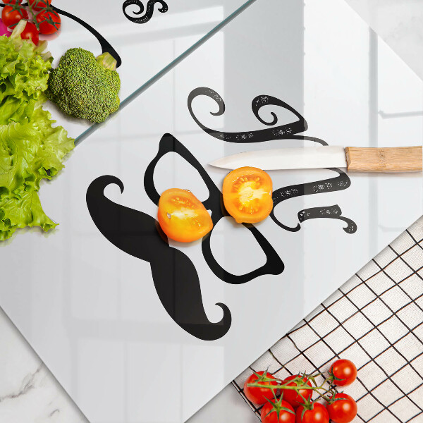 Sklenená doska na krájanie Mrs Mr