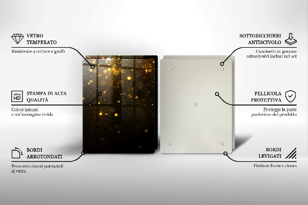 Sklenená doska na krájanie Zlaté trblietky