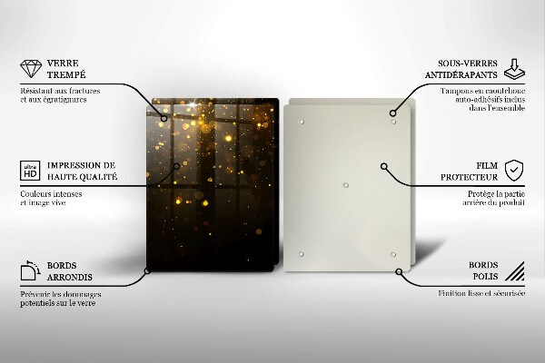 Sklenená doska na krájanie Zlaté trblietky