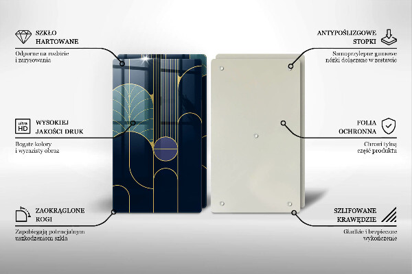 Kuchynská doska veľká zo skla Abstraktná téma