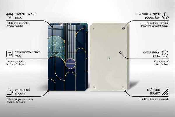 Kuchynská doska veľká zo skla Abstraktná téma