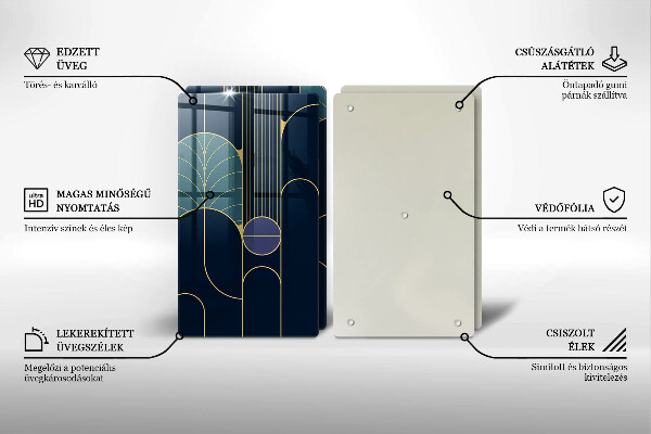 Kuchynská doska veľká zo skla Abstraktná téma