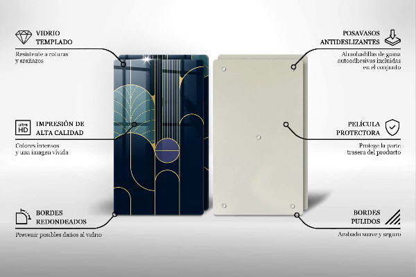 Kuchynská doska veľká zo skla Abstraktná téma