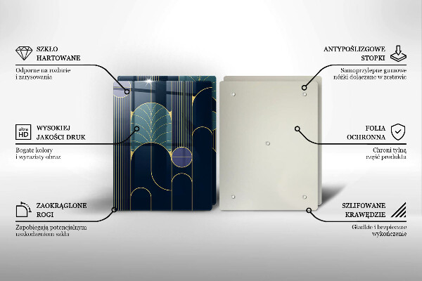 Kuchynská doska veľká zo skla Abstraktná téma