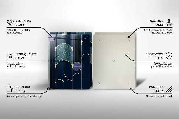 Kuchynská doska veľká zo skla Abstraktná téma