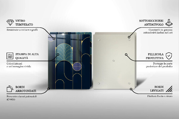 Kuchynská doska veľká zo skla Abstraktná téma