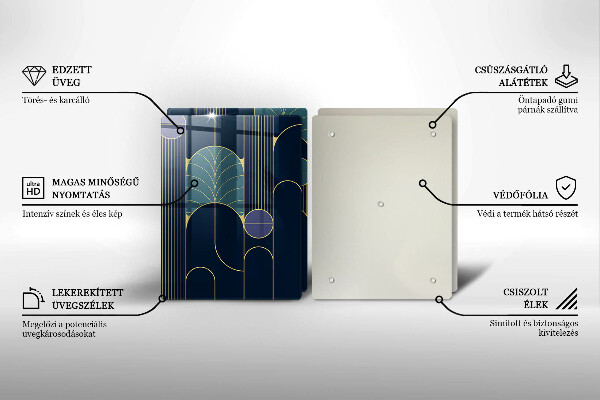 Kuchynská doska veľká zo skla Abstraktná téma