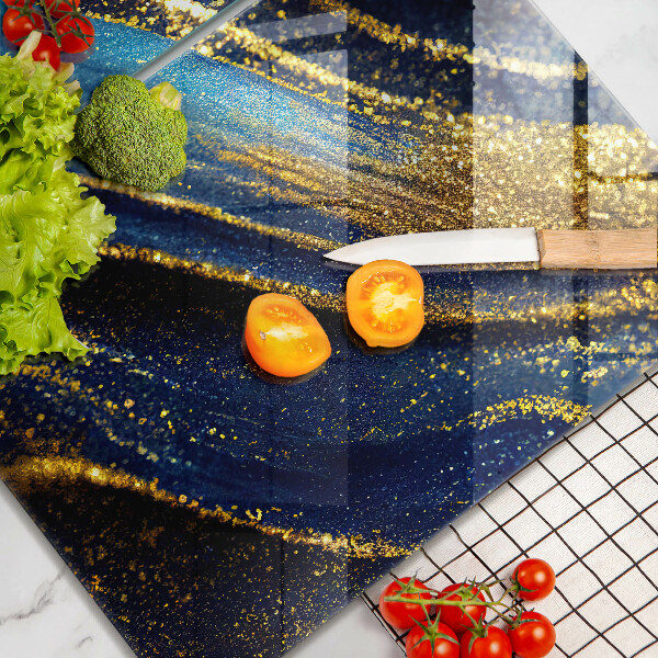 Kuchynská doska veľká zo skla Námornícka modrá abstrakcia