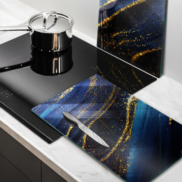 Kuchynská doska veľká zo skla Námornícka modrá abstrakcia