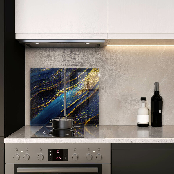 Kuchynská doska veľká zo skla Námornícka modrá abstrakcia