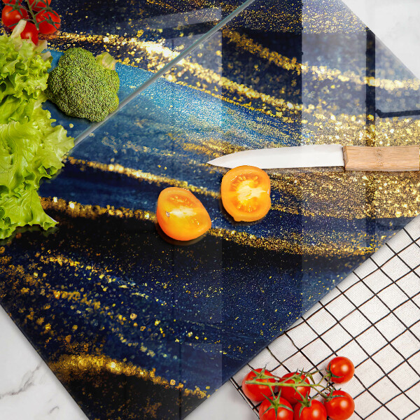 Kuchynská doska veľká zo skla Námornícka modrá abstrakcia