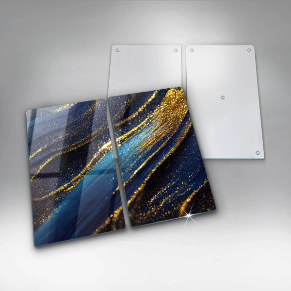 Kuchynská doska veľká zo skla Námornícka modrá abstrakcia