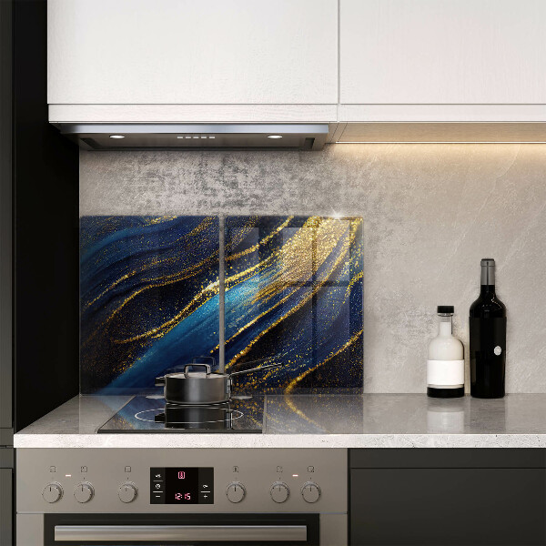 Kuchynská doska veľká zo skla Námornícka modrá abstrakcia