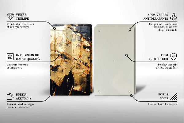 Kuchynská doska veľká zo skla Elegantná textúra laku