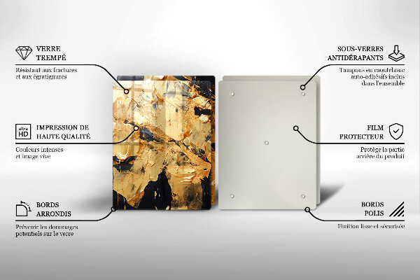 Kuchynská doska veľká zo skla Elegantná textúra laku