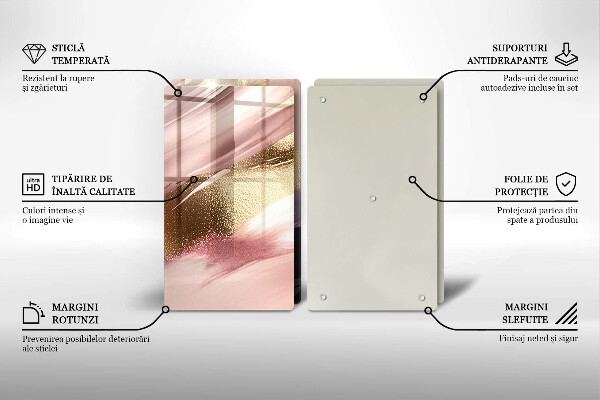 Kuchynská doska veľká zo skla Pastelové škvrny