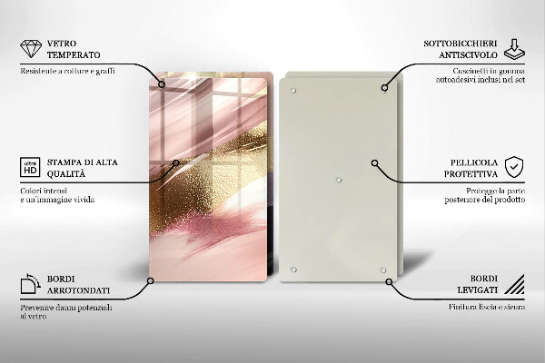 Kuchynská doska veľká zo skla Pastelové škvrny