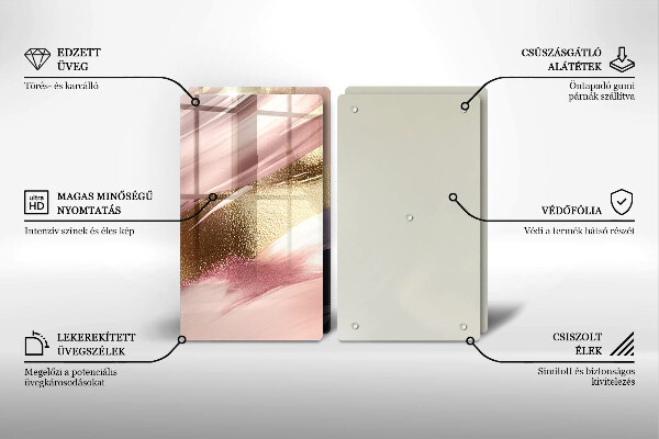 Kuchynská doska veľká zo skla Pastelové škvrny