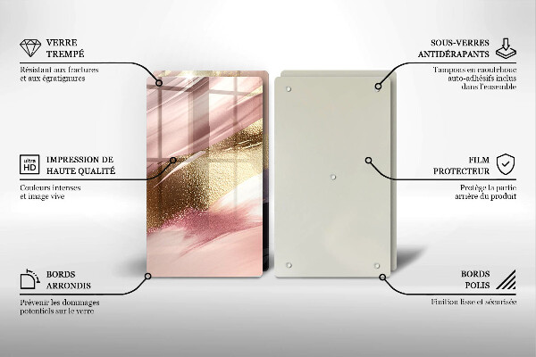 Kuchynská doska veľká zo skla Pastelové škvrny