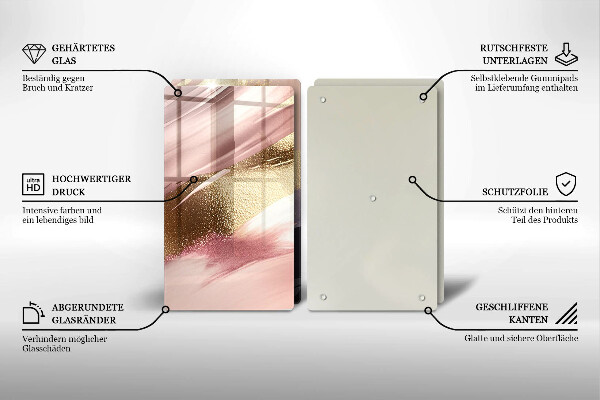 Kuchynská doska veľká zo skla Pastelové škvrny