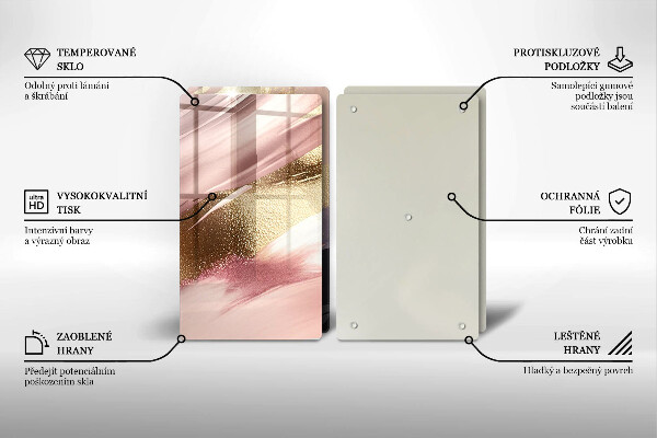 Kuchynská doska veľká zo skla Pastelové škvrny